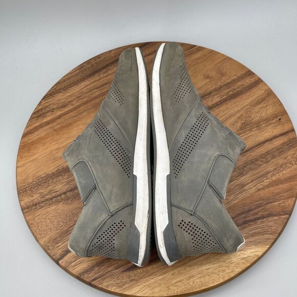 Kizik New York Shoes Mens Size 12 M Gray Leather Sneakers Hands Free Running Gym